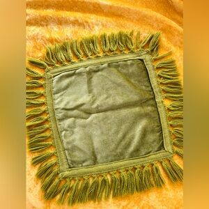 VINTAGE 70s Throw Pillow Cover With Fringe/ Tassels